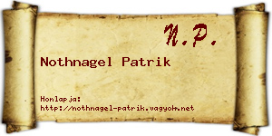 Nothnagel Patrik névjegykártya